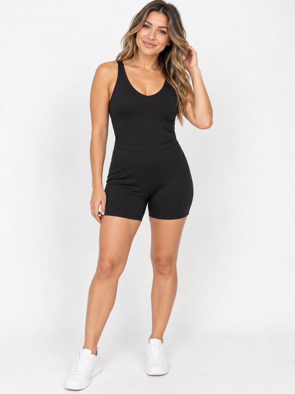 Avia Black Sleeveless Romper Jumpsuit